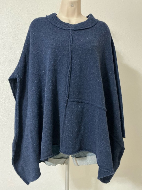 Banana Blue Sweaters - Banana Blue Merino Wool Oversized Sweater Navy Blue XS